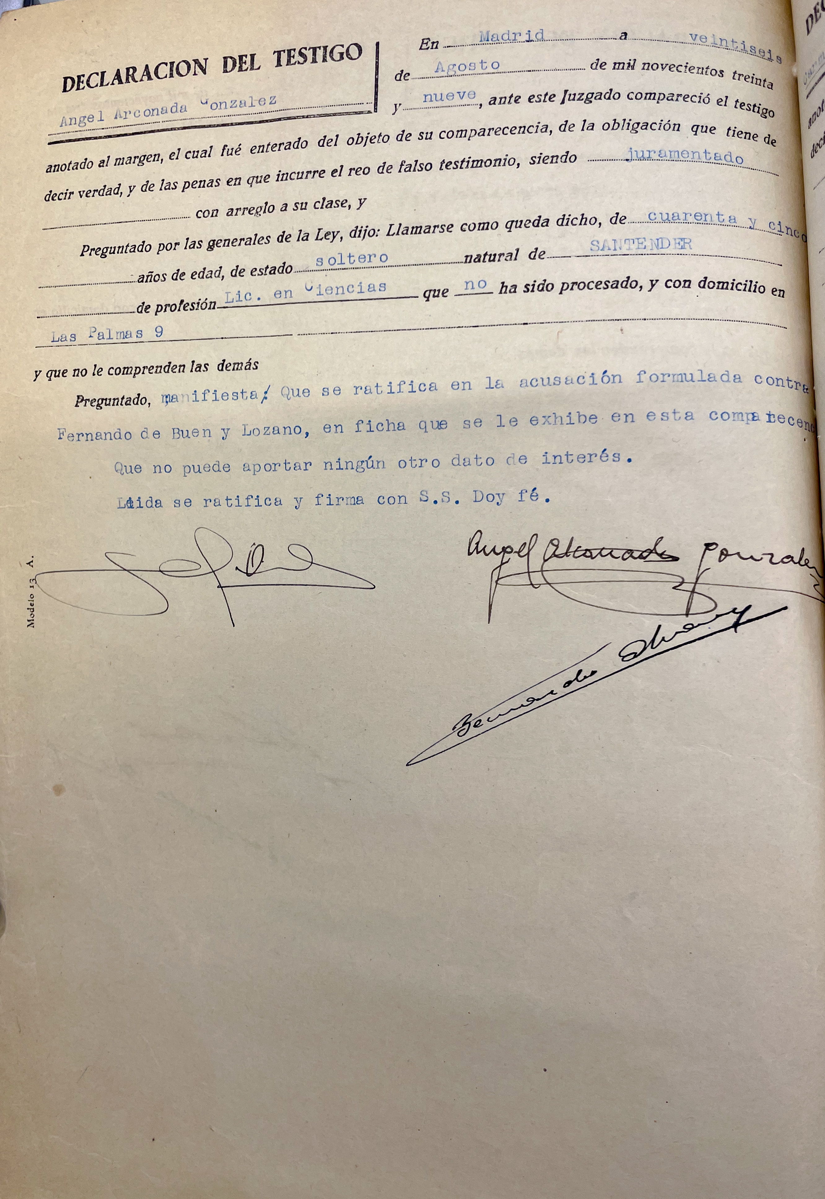 Archivo General e Histórico de Defensa. Tribunal Militar Territorial 1. Serie: Sumarísimos. Sumario 40062, caja 300, orden 12.