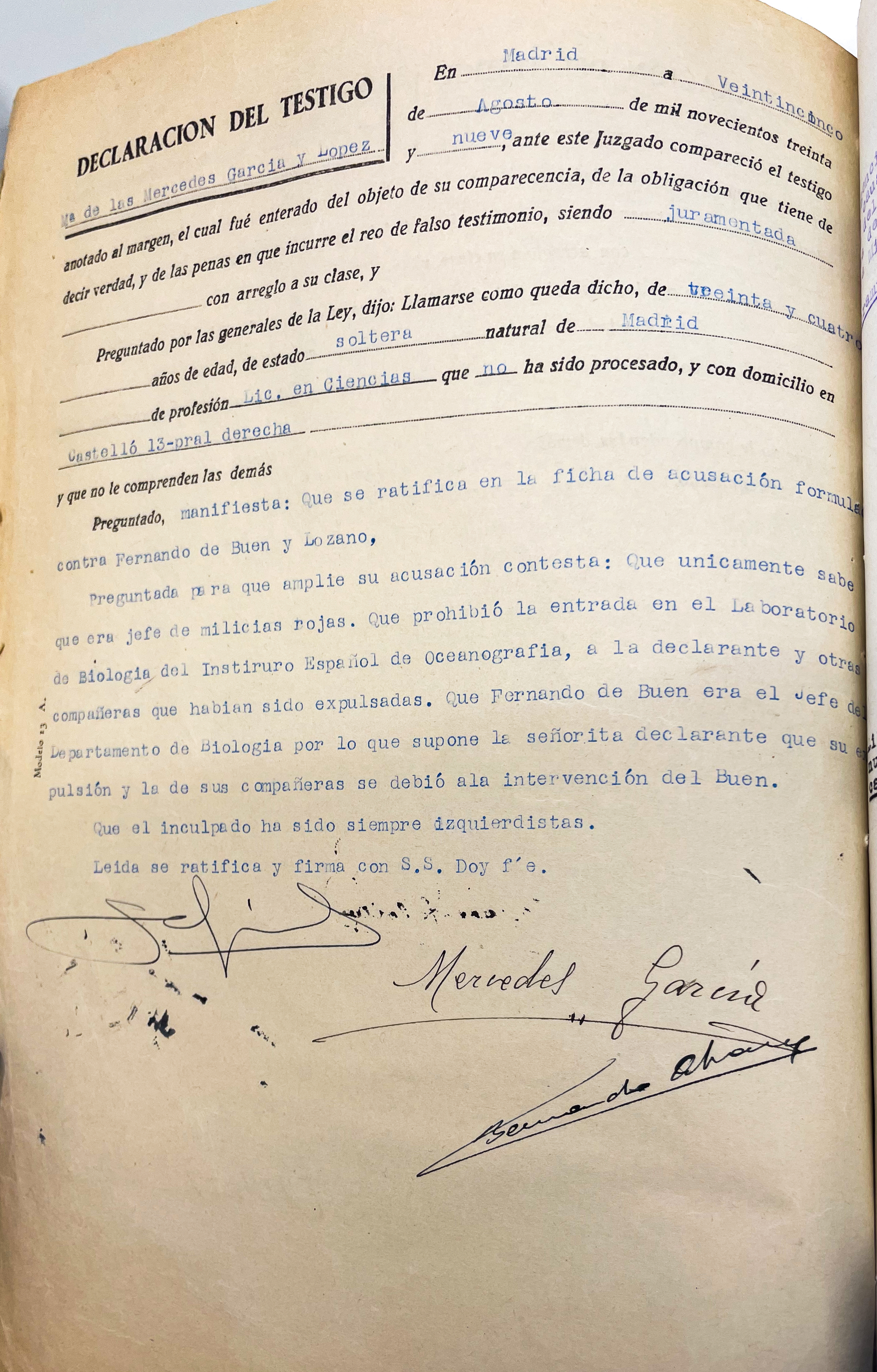 Archivo General e Histórico de Defensa. Tribunal Militar Territorial 1. Serie: Sumarísimos. Sumario 40062, caja 300, orden 12.