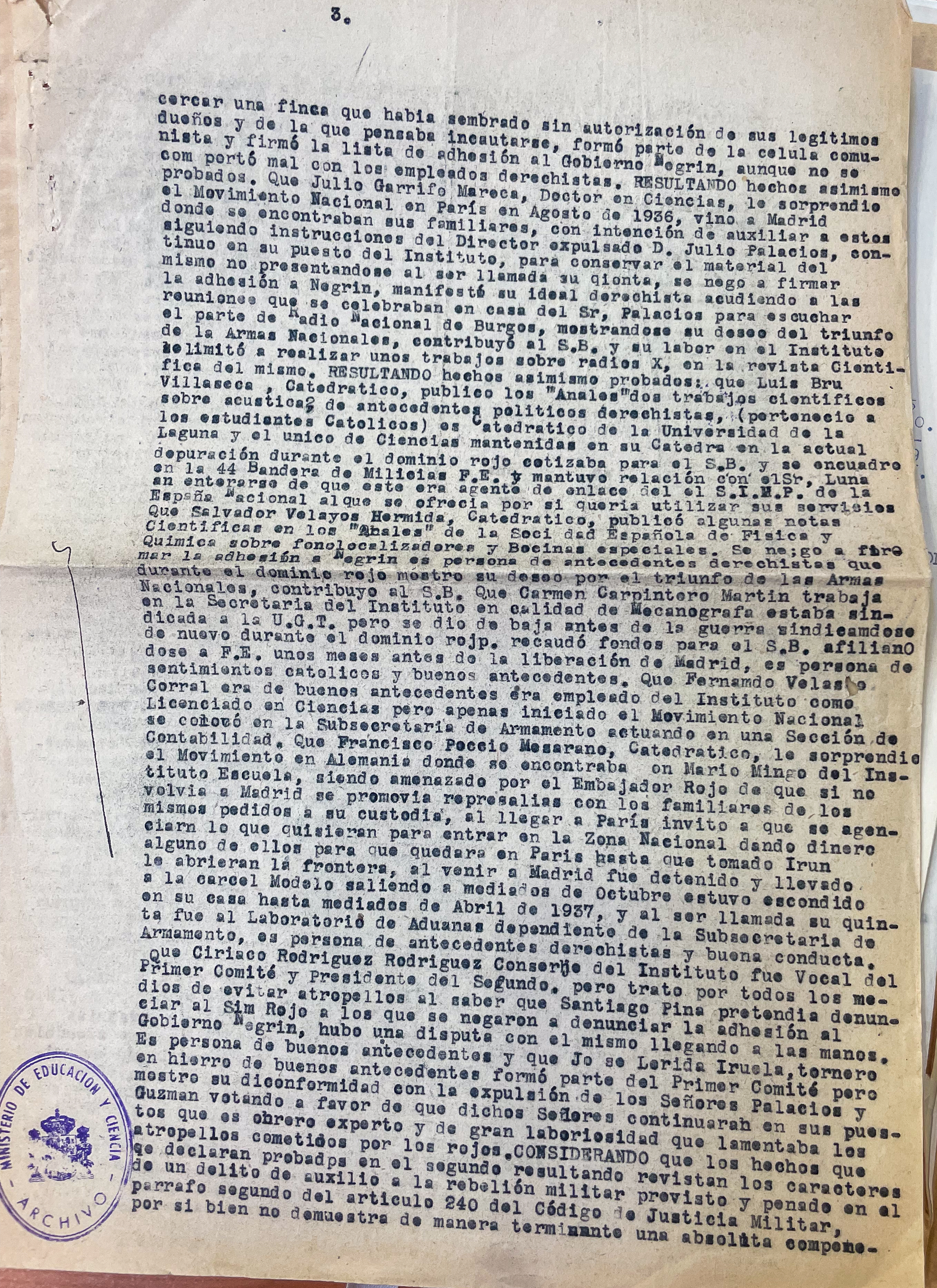 AGA, expedientes personales de catedráticos, 21/20521; expediente de Luis Bru, 31.018/144