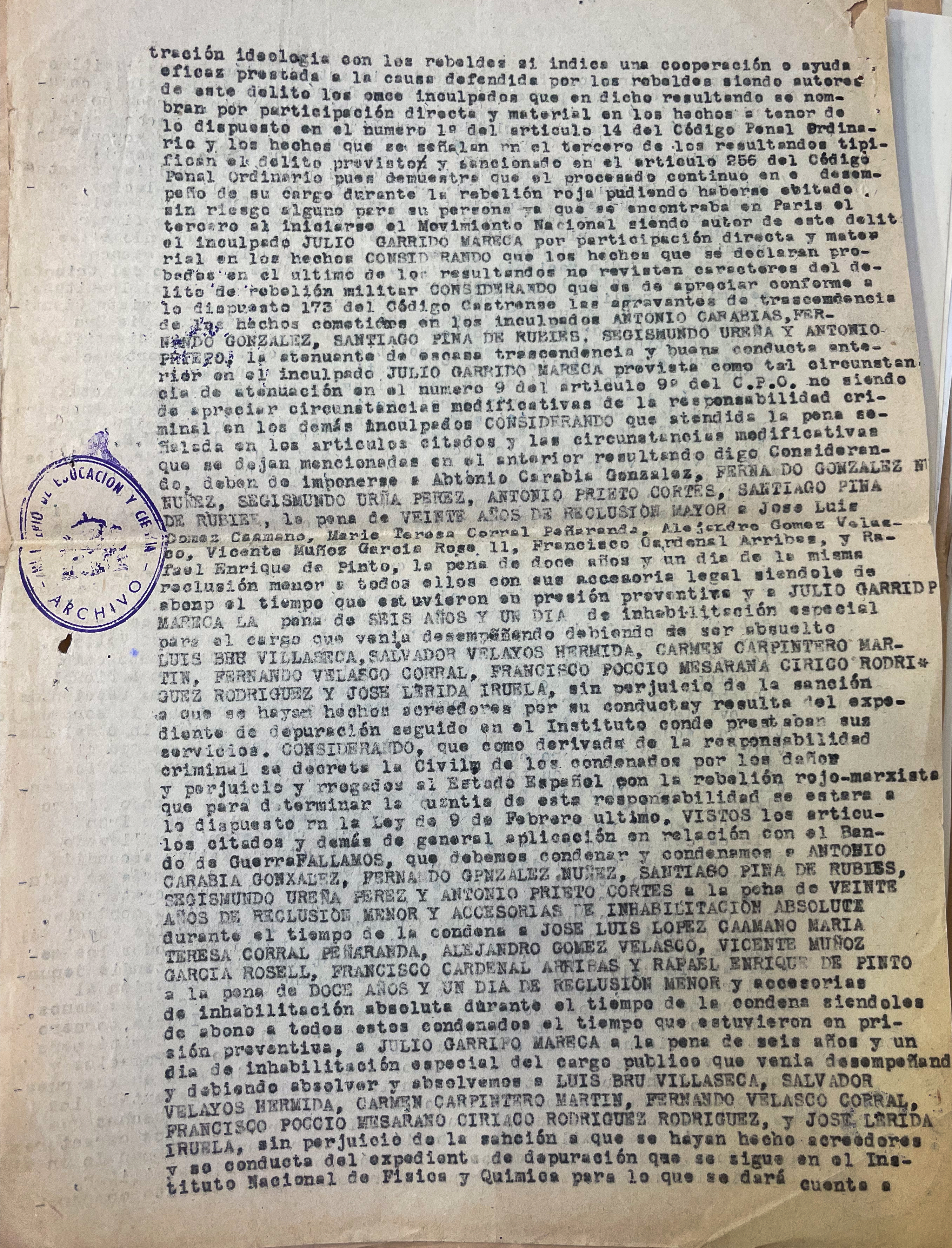 AGA, expedientes personales de catedráticos, 21/20521; expediente de Luis Bru, 31.018/144