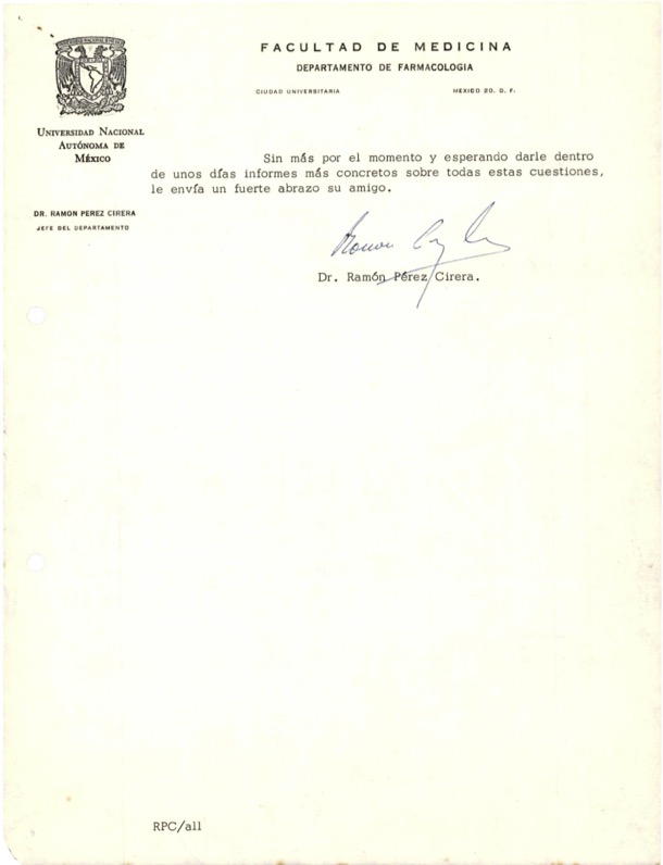 Pérez Cirera, Ramón. “Correspondencia a Plutarco Naranjo.” 28 Jan. 1965. EC-A/UC-CDRJBV/PN-EB-2-3-6-d-j.