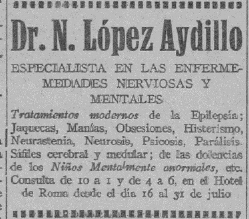 Anuncio de sus servicios en La Zarpa: diario de los agrarios gallegos, Año X, Núm. 2775, 11 de julio de 1930